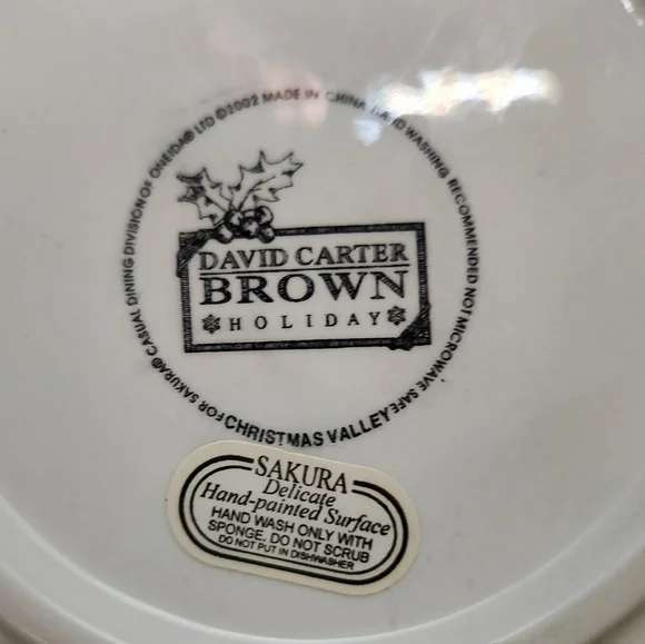 David Carter Brown Christmas Valley Children Sledding Snowmen Trivet 9.5" - Picture 6 of 7